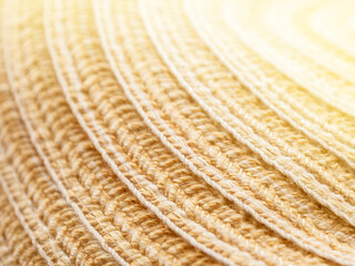 Fabric material for sewing hats, woven texture background, selective focus