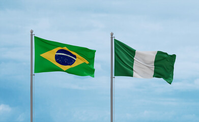Nigeria national flags, country relationship concept
