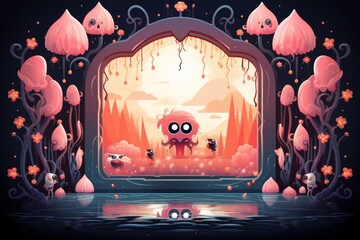 Cursed mirror spirits, trapped within reflective surfaces, offering glimpses of other worlds - Generative AI