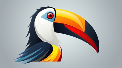  a colorful toucan bird with a long beak and a large beak.  generative ai