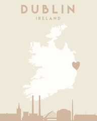 a heart is on top of the map of dublin in ireland