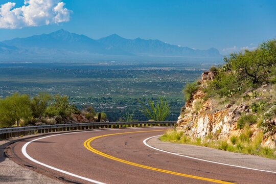 4K Image: Scenic Road to Tucson, Viewed from Mt. Lemmon