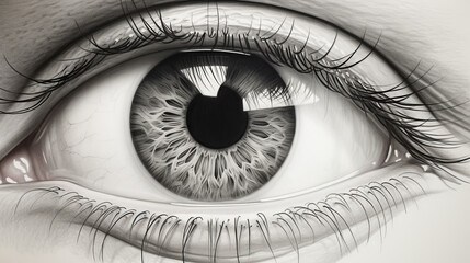 eye of the person, pencil draw