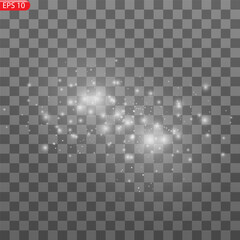 Abstract stylish light effect on a black background. Gold glowing neon line. Golden luminous dust and glares. Flash Light. luminous trail. Vector illustration. EPS 10