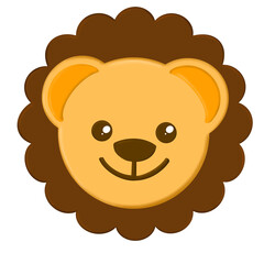 Lion icon,This playful cartoon lion illustration features a charming and friendly lion character.