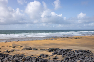 Ireland, Fanore - September 29 2023 "Wild Atlantic Way scenic road - Fanore Beach"