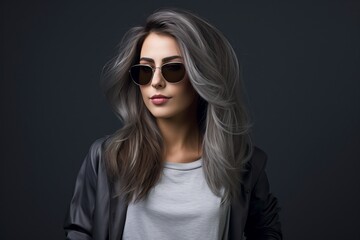 Naklejka premium attractive young woman posing elegantly in front of the camera