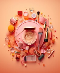 Image of a make-up kit - AI Generated