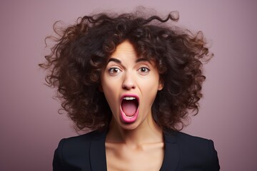 woman with a surprised expression with her mouth open