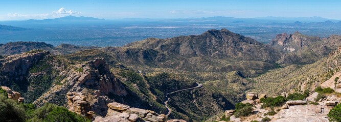 4K Aerial View: Tucson City from Mt. Lemmon Mountain