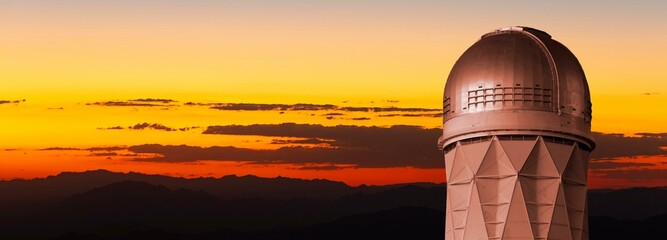 4K Image: Telescopes on Kitt Peak near Tucson, Arizona, After Sunset - obrazy, fototapety, plakaty