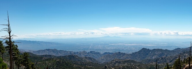 4K Aerial View: Tucson Cityscape from Mt. Lemmon, Arizona