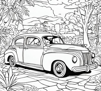 Desenho de carro para colorir
