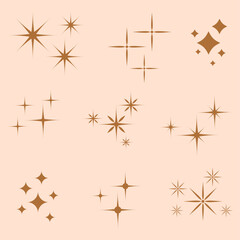 Collection of stars. Shine icons. Sparkle star icons.