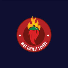 hot chili sauce logo design vector