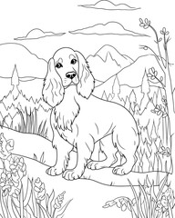 English Cocker Spaniel dog coloring page