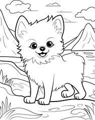 Pomeranian dog coloring page