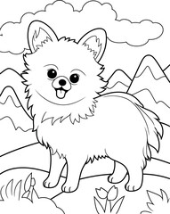 Pomeranian dog coloring page