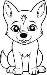 Siberian Husky Coloring page for kids