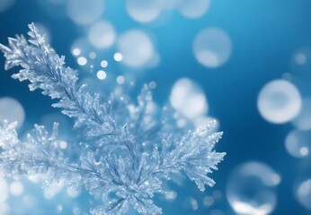 A winter wonderland is elegantly framed by an abstract frost bokeh background, creating a harmonious blend of seasonal allure