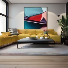 An abstract artwork with bold, contrasting shapes and vibrant colors4