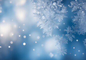 An ethereal winter scene takes shape against an abstract bokeh background, exuding the tranquil elegance of the season