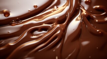 A close up view of a chocolate liquid