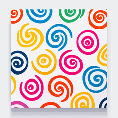 Swirl symbol quirky doodle pattern, background, cartoon, vector, whimsical Illustration