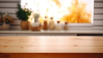 Empty Wooden surface for presentation with SPA salon background, mockup, Space for presentation product