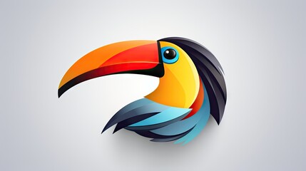 a colorful toucan bird with a long beak on a white background.  generative ai