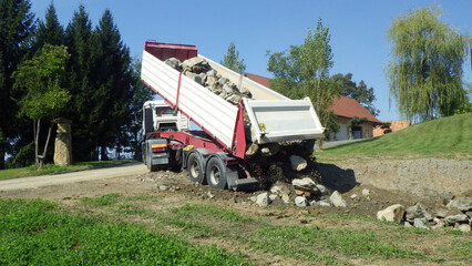 construction truck at construction site