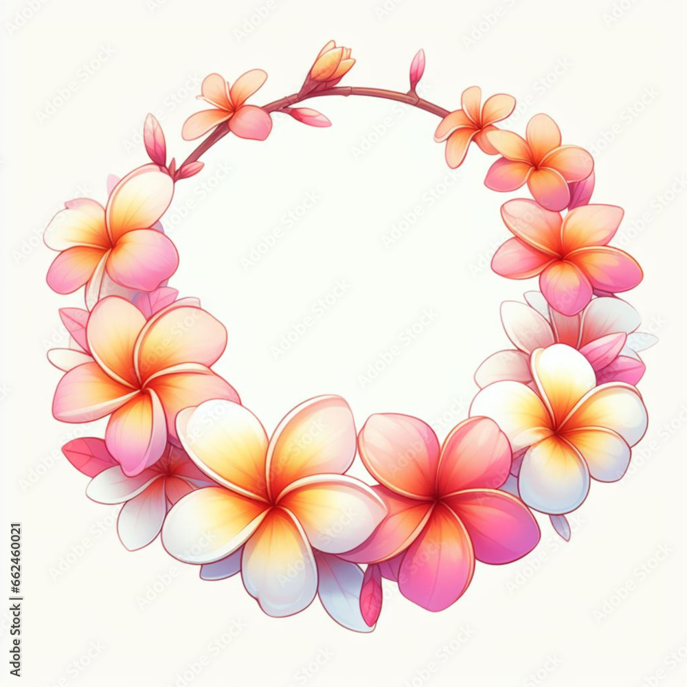 Poster plumeria flower frame