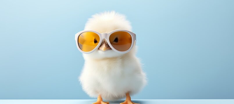 Little Chick Wearing Sunglasses with Generative AI - Powered by Adobe