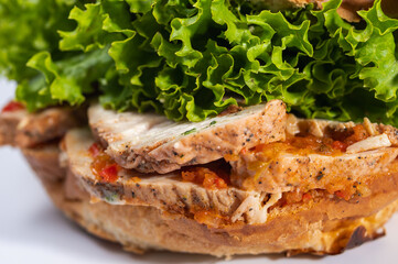 close up view, Various hamburgers, meat burgers for restaurant menu on white background. Isolated