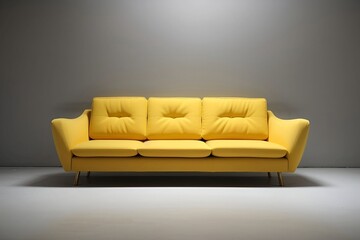 Isolated yellow couch.