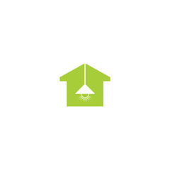 Green home logo, real estate,  interior design, decoration, light, bulb, Logo Design, Brand Identity, flat icon, monogram, business, editable, eps, royalty free image, corporate brand, creative 