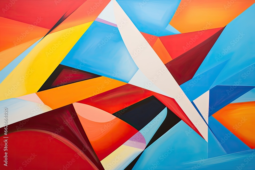 Poster abstract colorful background with geometric shapes. 3d rendering. computer digital drawing, colorful