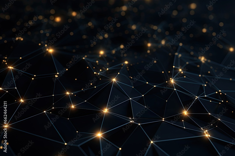 Poster abstract polygonal space low poly dark background with connecting dots and lines. connection structu