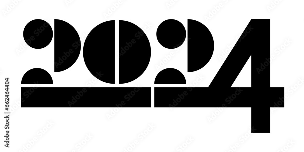 Poster 2024 happy new year. 2024 modern text vector design. typography poster or calendar modern design