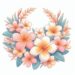 plumeria flower frame