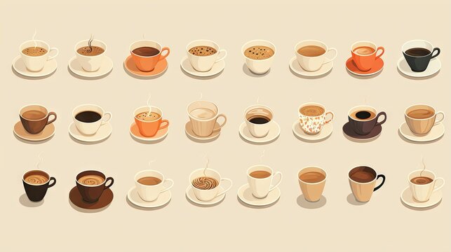  a group of coffee cups sitting on top of each other.  generative ai