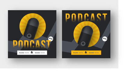Podcast cover art template design, social media post