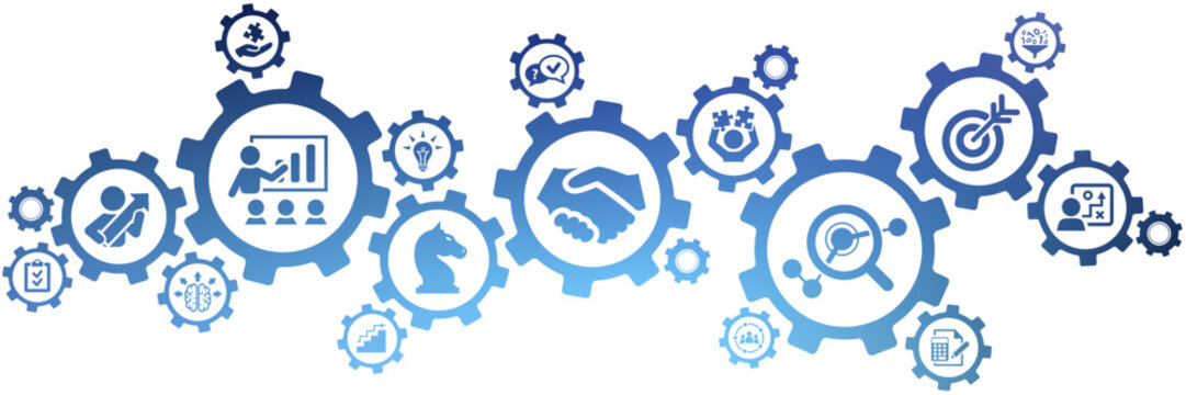 Strategy / planning / brainstorming vector illustration.