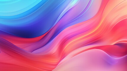 Naklejka premium Vibrant colorful fluid background with wavy gradients, digital illustration wallpaper.