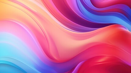 Fototapeta premium Vibrant colorful fluid background with wavy gradients, digital illustration wallpaper.