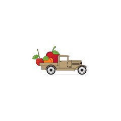 Fruit car, farmer van, village, vegetable market, Logo Design, Brand Identity, flat icon, monogram, business, editable, eps, royalty free image, corporate brand, creative 
