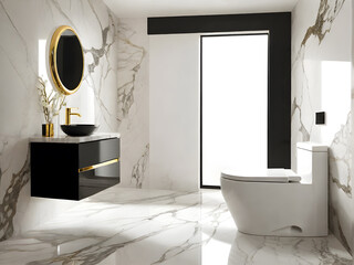 modern minimalist marble luxury toilet