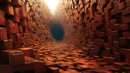  a very large room filled with lots of bricks and boxes.  generative ai