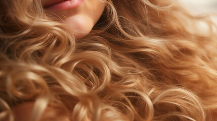 A close up of a woman with long blonde hair