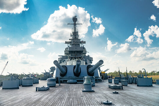 Cannons on the USS North Carolina Open Air Museum Ship